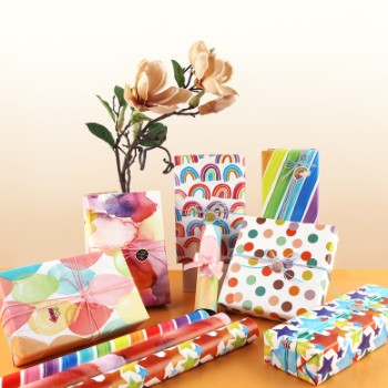 亚马逊 包装纸礼物包装纸五彩卡通生日礼品包装纸 加厚礼品纸厂家