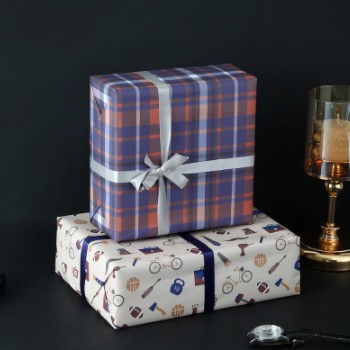 亚马逊新款 男士生日礼品包装纸父亲节节日礼品礼物纸diy包书套装