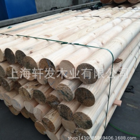 防腐木圆木柱子古建房梁木方杉木原木条户外实木板材松木车圆木料图3