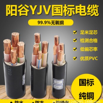 阳谷大金4芯电源线 6平YJV3+1平方动力纯铜芯三相四线 电缆图1