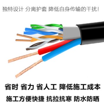 室外网线带电源一体线4芯8芯网络监控综合线复合线300米纯无氧铜图2
