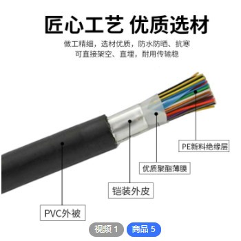厂家大对数室外通信电缆HYA22铠装10/20/30/50/100/200对电话线缆图2