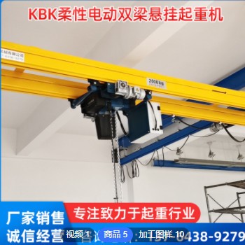 厂家定制KBK柔性电动双梁悬挂起重机 轨道组合式欧式环链葫芦图3