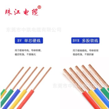 广东珠江电线电缆BVR2.5 4平方铜单芯线国标多股软线家装 电线家用图2