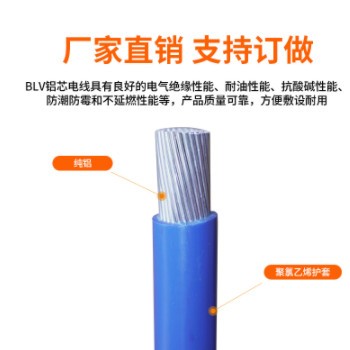 厂家批发国标BLV10-630平方家用电源线单塑铝芯线PVC绝缘布电线图2