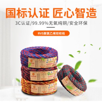批发供应RVS2X1mm电源线双股软电线电缆 铜芯家装电线电缆