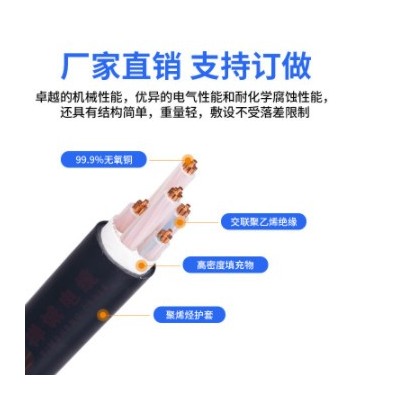 禅诚电缆纯铜 WDZC-YJY 2/3芯1.5~300平方阻燃护套线