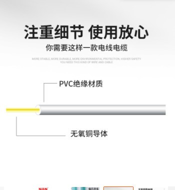 南洋电缆1.5 2.5平方电线国标布电线byj家装电线家用bv线单芯硬线图2