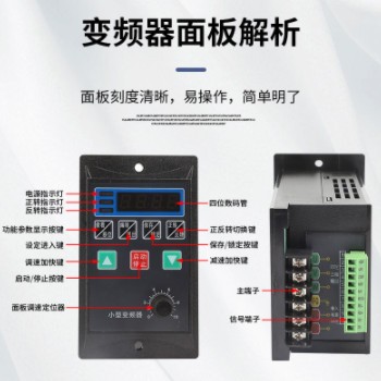 小型简易通用变频器单相220V转三相220V电机200/400/750W小功率图1