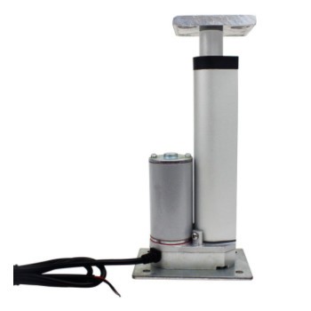 双头平底座银色推杆电动伸缩杆平座工业级微型12V24V往复器大推力图1
