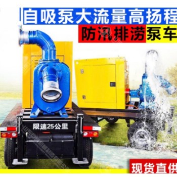 应急防汛水泵机组 柴油机自吸水泵 移动泵站 高扬程大流量水泵图3