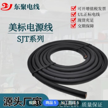 东莞厂家直供 UL美规电源线SJT-18/2C两芯三芯电源插头制作线现货